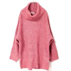 COMFO-STRAIN ピンク ニット セーター ボトルネック 長袖