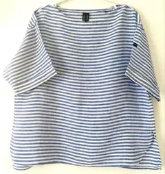 THE SMOCK SHOP ボーダー リネン 半袖カットソー【S】麻Bshopのサムネイル