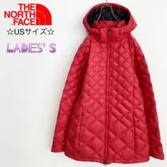 ノースフェイス US規格 550FIL フードダウン レッド レディース M