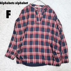 ♥アルファベッツアルファベット♥ チェック柄ブラウス 異素材切替 スキッパーのサムネイル