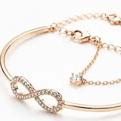 【新品未使用】Swarovski インフィニティ ブレスレット PG 箱付