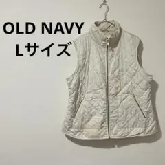 オールドネイビー ベスト スタンドカラー ダイヤキルト L 白 レディースのサムネイル
