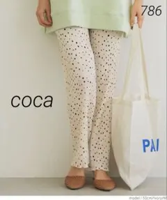 ぽ*ん様 786 美品 coca コカ 楊柳プリーツドット柄レギンス