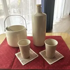 【新品】陶器製酒器セット　冷酒セット　熱燗セット　日本酒セット　釉薬手塗り焼物