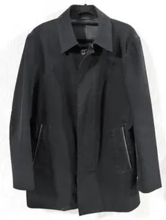 【美品】カルバンクライン 本革リブ×ベロア調 コート 黒