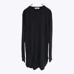 タイムリーワーニング ブラック ワッフル 長袖 チュニック トップス