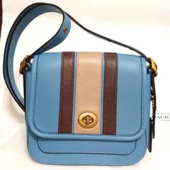 kny様専用 コーチ ショルダーバッグ ブルー ストライプ 新品未使用