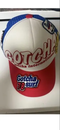 【美品】Gotcha メッシュキャップ 赤/白/青