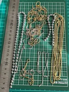 9 ハンドメイドパーツ　ボールチェーン　大量　大粒　小粒　シルバー　ゴールド