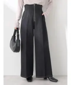 earth music&ecology　パンツ　ハイウエストデニム　黒