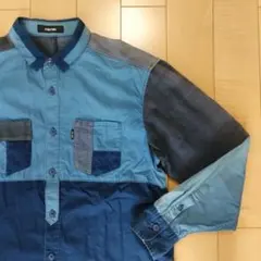 【Né-net】長袖シャツ クレイジーパターン ブルー系/3のサムネイル