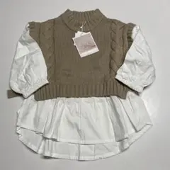 ニットドッキング　ブラウス　110