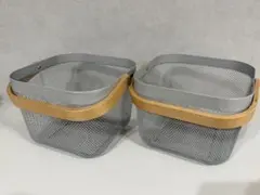 IKEA RISATORP リーサトルプ バスケット 2個セット　グレーベージュ