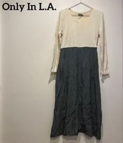 美品✨Only In L.A. ロングワンピース アイボリー・グレー