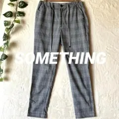 a801【サムシング】美品ストレッチスキニーパンツグレンチェック パンツ