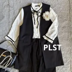 PLST他　セレモニースーツ　ママスーツ　フォーマルセットアップ　ジレ　黒　M