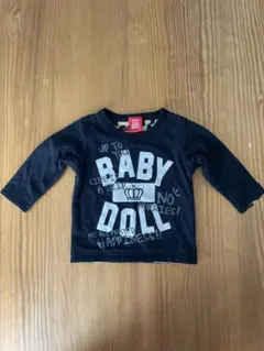 BABY DOLL 黒 ヒョウ柄 長袖Tシャツ　リバーシブル