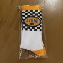 浜崎あゆみ ソックス　イエロー×チェッカー　25-28cm