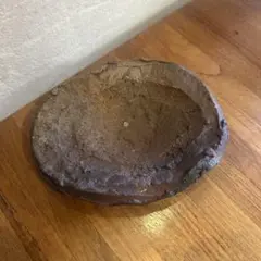 作家さん　茶色の陶器製小皿