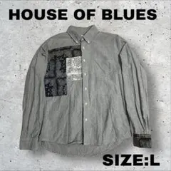 HOUSE OF BLUES バンダナパッチワークシャツ L グレー 長袖シャツのサムネイル