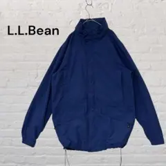 L.L.Bean シェルジャケットネイビー テック系S 収納フードドローコード