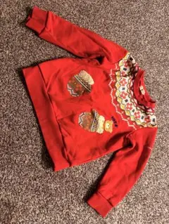 ミキハウス トップス レッド110cm 男女 トレーナー