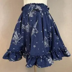 Ank Rouge 星空柄 フレアスカート ネイビー