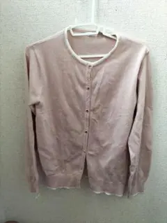 Honeysピンク 長袖カーディガン 前面ボタン付き