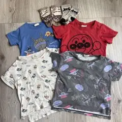 アンパンマン Tシャツ 4枚セット＆靴下2セット サイズ90-100