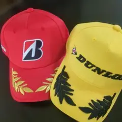 非売品　新品　DUNLOP イエロー 葉の刺繍 ブリジストン　レッド　2点のサムネイル