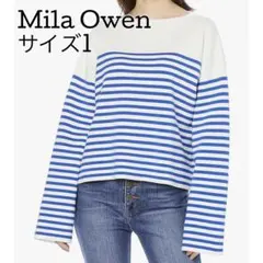 Mila Owen＊ボーダーミラノリブ 短丈ニットプルオーバーサイズ1 春ニット