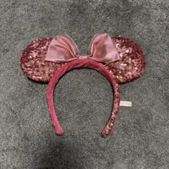 東京ディズニーリゾート ミニーちゃんカチューシャ　ピンク　スパンコール