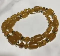 アンバー風　ロングネックレス