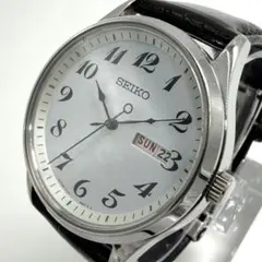 未使用級】 SEIKO セイコー ソーラー時計 メンズ シルバー デイデイト