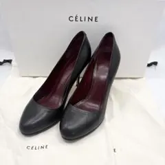 【美品】 CELINE フィービー期 ラウンドトゥ レザー パンプス 箱付きのサムネイル