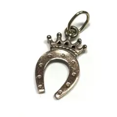 agete チャーム ペンダントトップ k10 馬蹄 ダイヤモンド 0.04ct