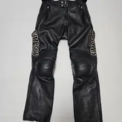 【牛革】SIMPSON レザーパンツ 黒 L パデッド ライダース 膝パッド入 牛革】SIMPSON レザーパンツ 黒 L パデッド ライダース 膝パッド入