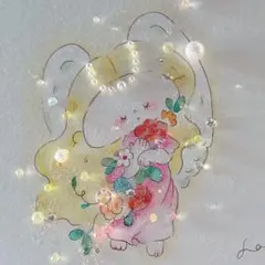 【天使】グラスアート　イラスト　水彩画　原画