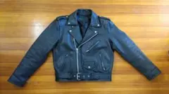 黒 レザー ダブルライダースジャケット