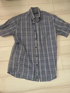 BURBERRY LONDON 半袖シャツ チェック柄 ブルー Mのサムネイル