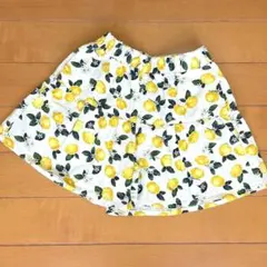 GU レモン柄 ティアード風キュロット 140