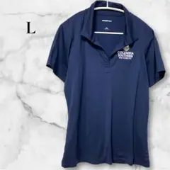 海外限定品‼️コロンビア大学ロゴT【L】ポロシャツ ネイビー 希少 ロゴT 無地