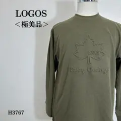 【極美品】ロゴス スウェット メイプルリーフ エンボスロゴ 袖タグ Ｌ カーキ