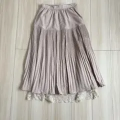 ゆ*ん様 michellMacaron 美脚ロングスカート ピンクベージュレースのサムネイル