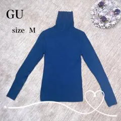 【GU】Mサイズ　ネイビー　ニット　タートルネック　着回し抜群！　合わせやすい！