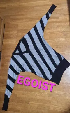 EGOIST ボーダー ドルマンニット 長袖 Vネック 平成ギャル 渋谷109