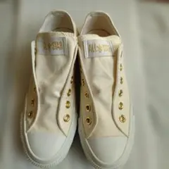 CONVERSE　スリッポンスニーカー オフホワイト／GOLD　23.5 cm