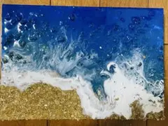 海レジンアート　波アート　エポキシ　レジン　アクリルアート　オーシャン　波