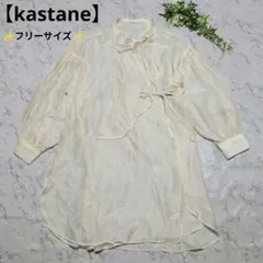 【kastane】アイボリー リボンチャイナ風オーガンジーミドルブラウスシアーのサムネイル