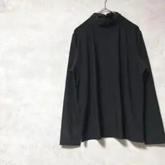 スラップ　大きいサイズ　Tシャツ　長袖　インナー　黒　ネックギャザー　ハイネック